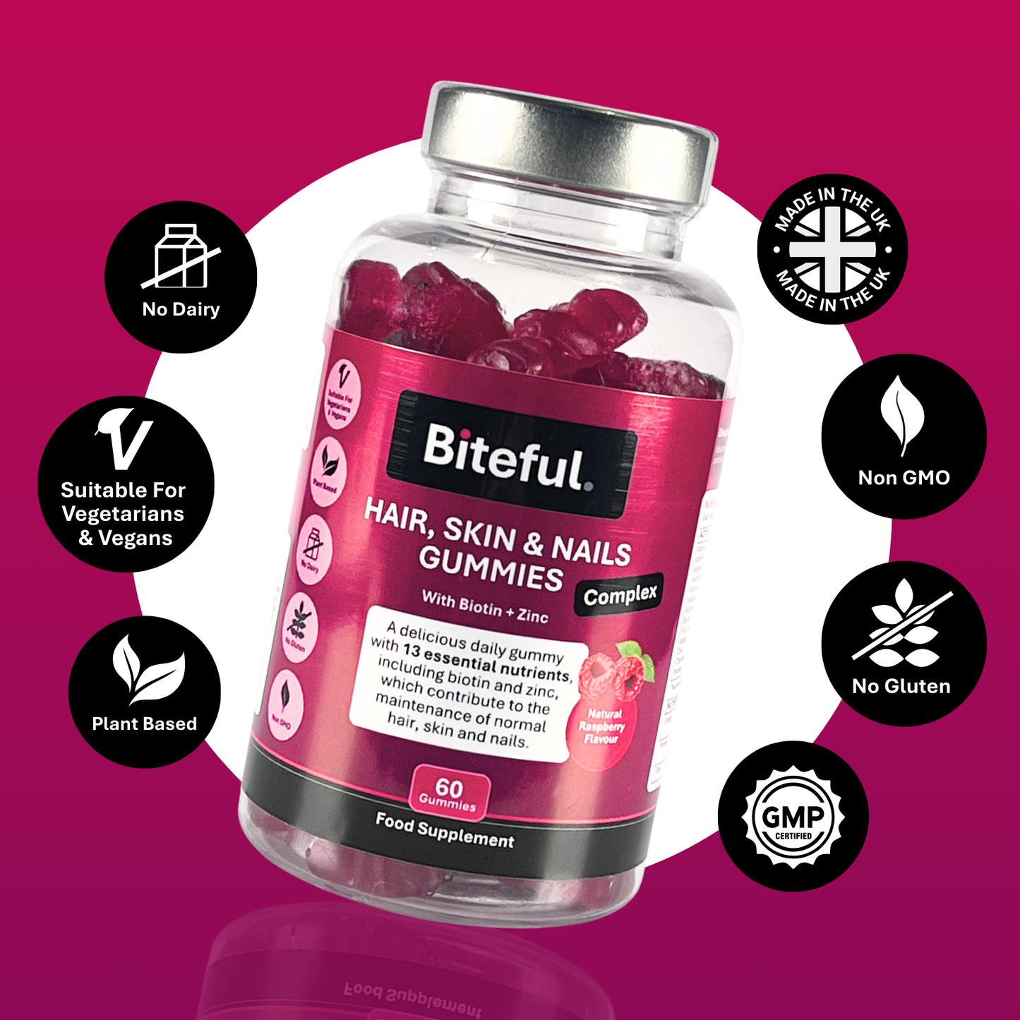Hair, Skin & Nails Complex Gummies - 60 Vegan Gummies