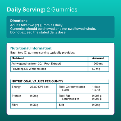 Ashwagandha Gummies - 60 Vegan Gummies