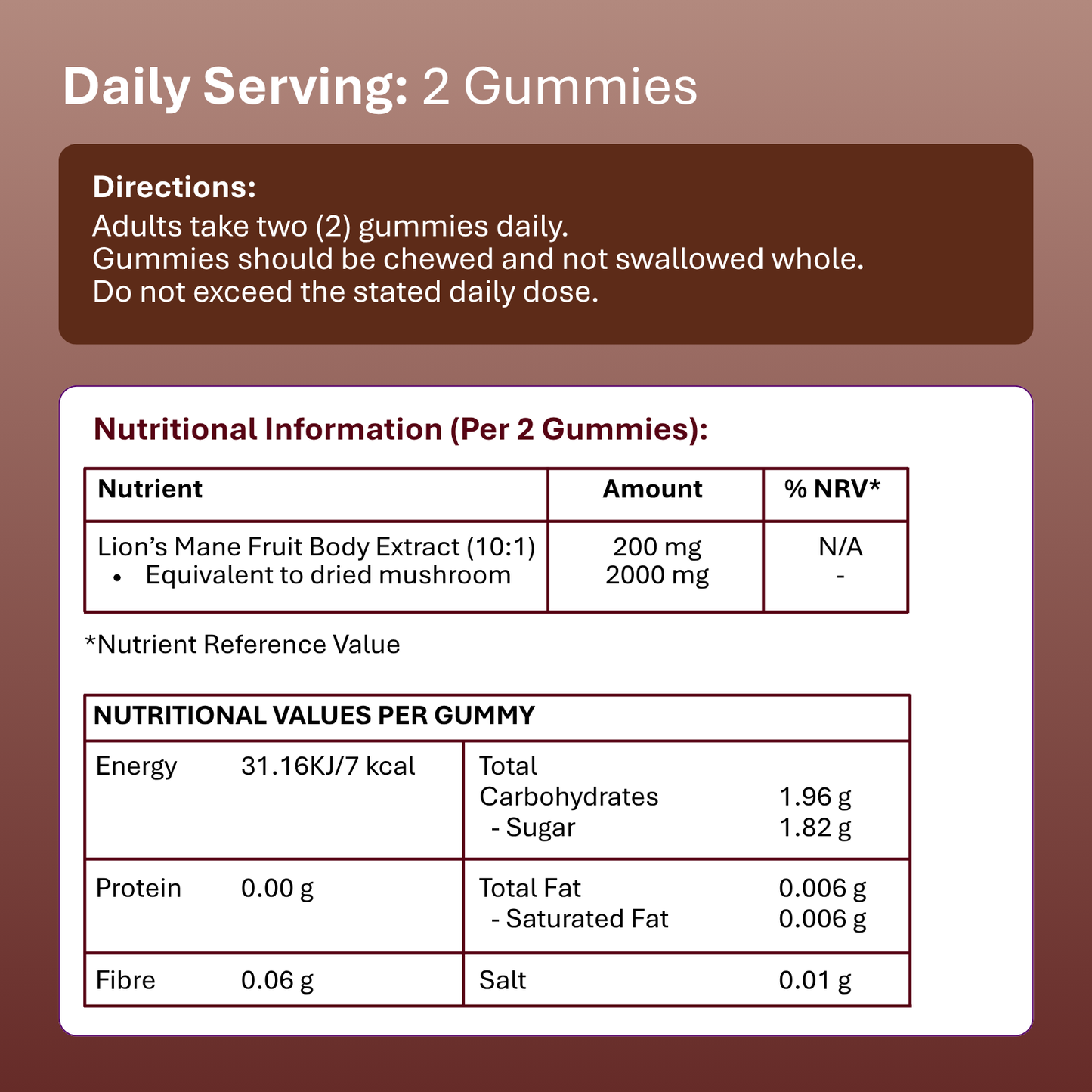 Lion's Mane Gummies - 60 Vegan Gummies
