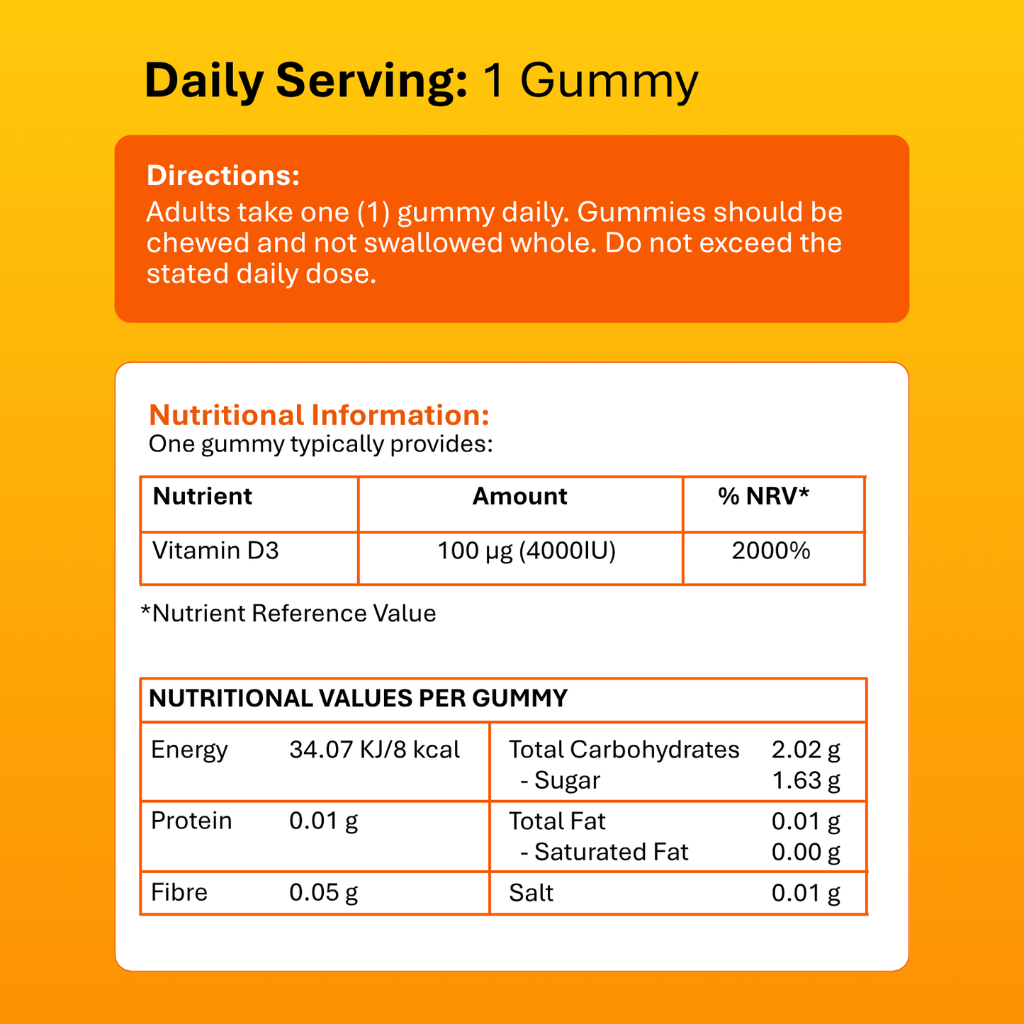 Vitamin D3 Gummies - 60 Vegan Gummies